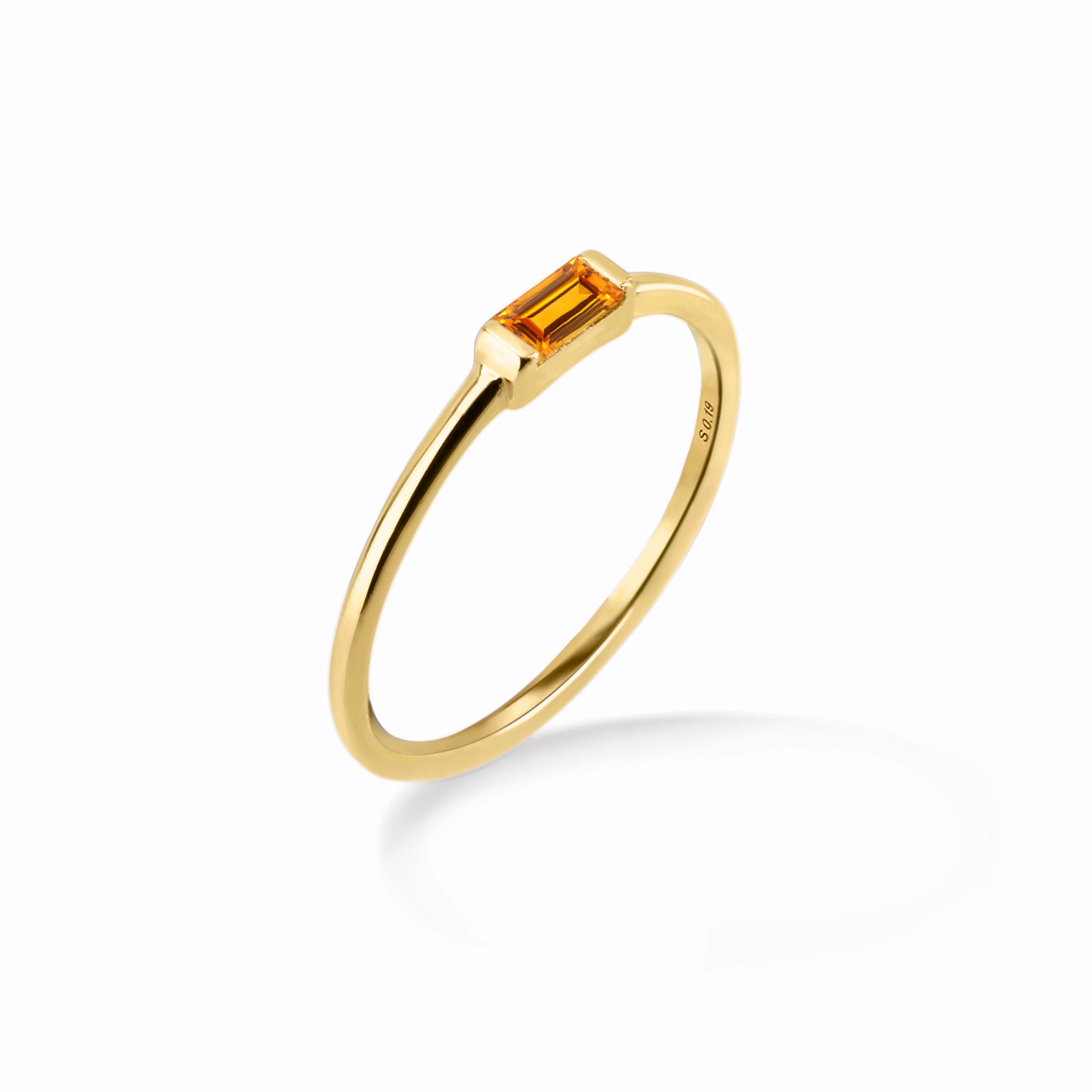 Sunset Serenade Orange Sapphire Ring