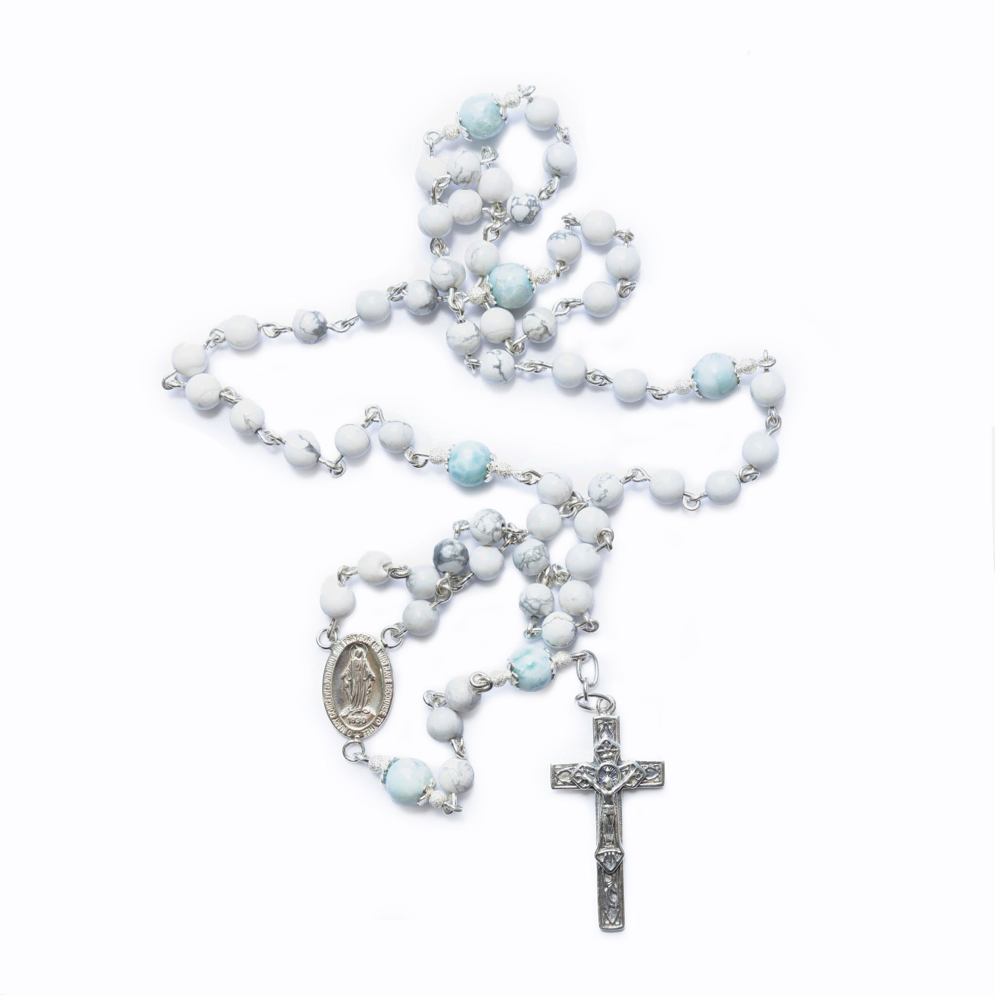Angelic Larimar Howlite Rosary