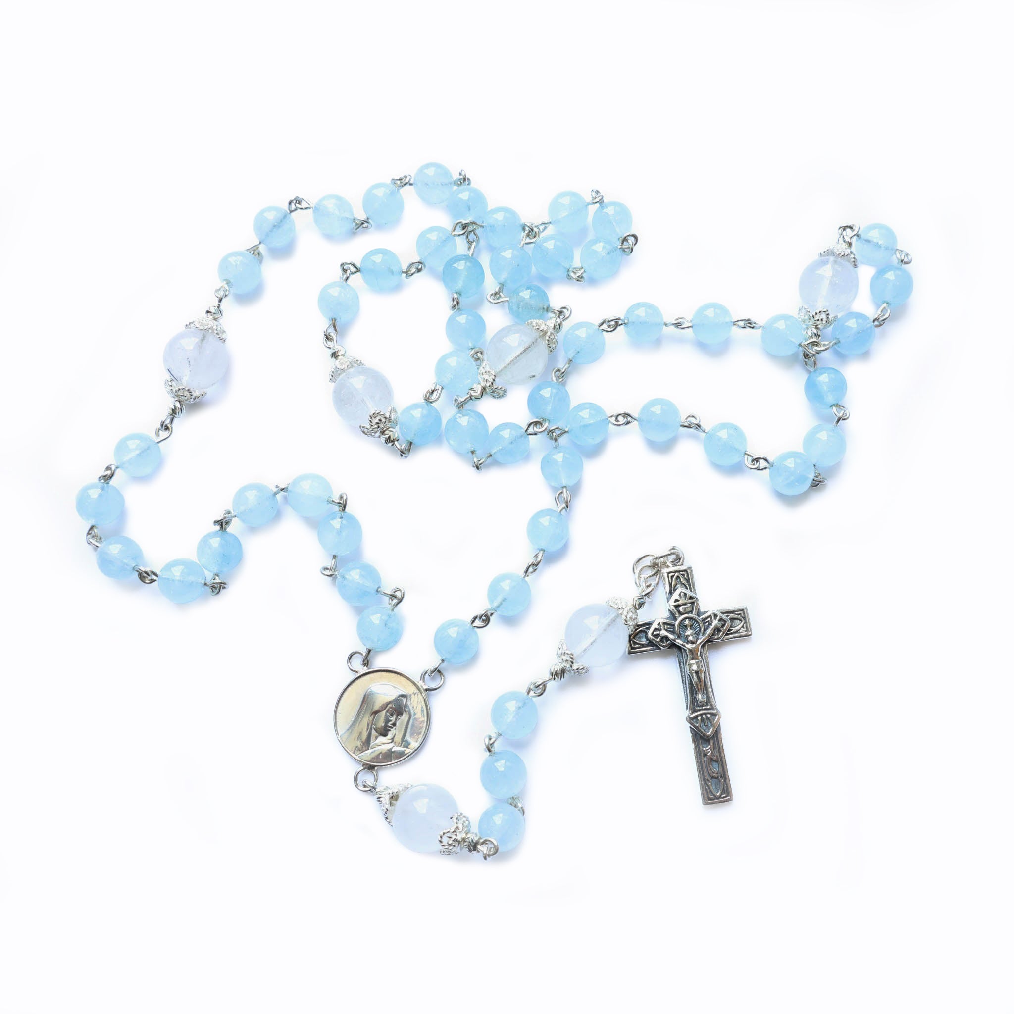Serene Tourmaline Aquamarine Rosary
